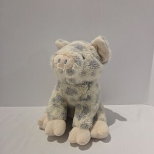 Applause Gray Spotted Pig Plush Stuffed Animal Toy Cream Off White